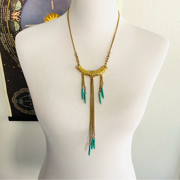 Vanessa Mooney x FP Gold & Turquoise Necklace - Picture 8 of 8